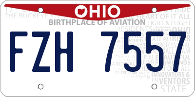 OH license plate FZH7557