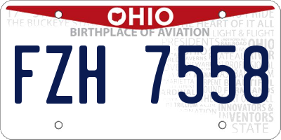 OH license plate FZH7558