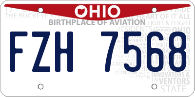 OH license plate FZH7568
