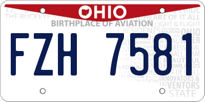 OH license plate FZH7581