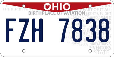 OH license plate FZH7838