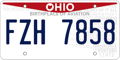OH license plate FZH7858