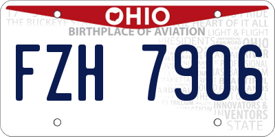 OH license plate FZH7906