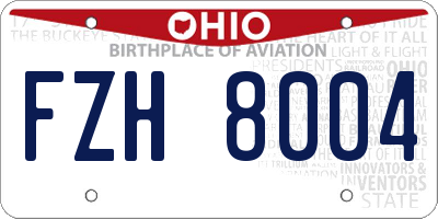 OH license plate FZH8004