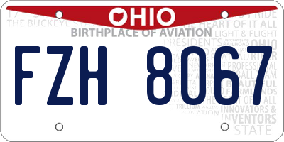 OH license plate FZH8067