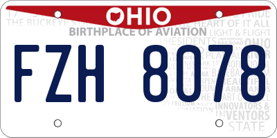 OH license plate FZH8078