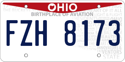 OH license plate FZH8173