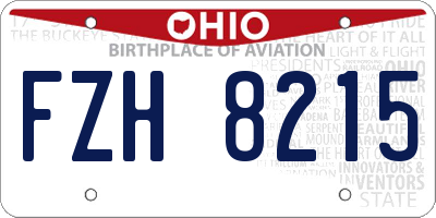 OH license plate FZH8215