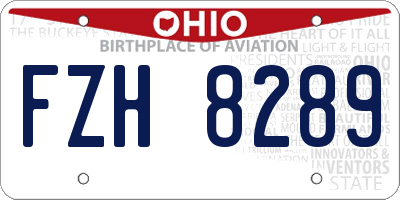 OH license plate FZH8289