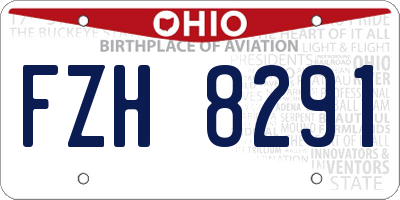 OH license plate FZH8291
