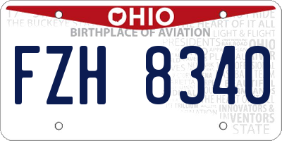 OH license plate FZH8340