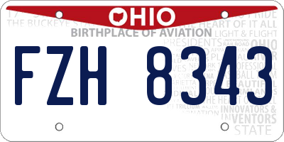 OH license plate FZH8343