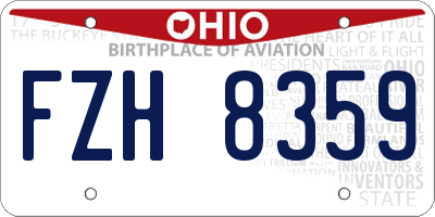 OH license plate FZH8359