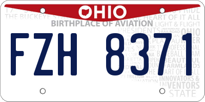 OH license plate FZH8371