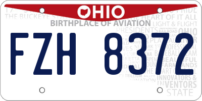 OH license plate FZH8372