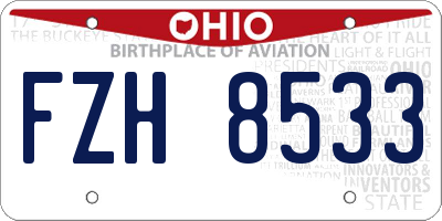 OH license plate FZH8533