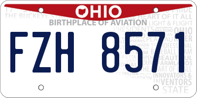OH license plate FZH8571
