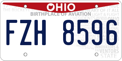 OH license plate FZH8596
