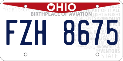 OH license plate FZH8675