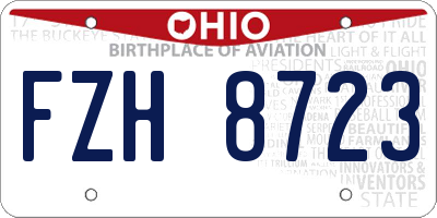OH license plate FZH8723