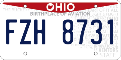 OH license plate FZH8731