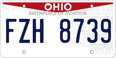 OH license plate FZH8739