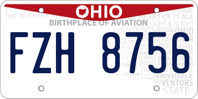 OH license plate FZH8756