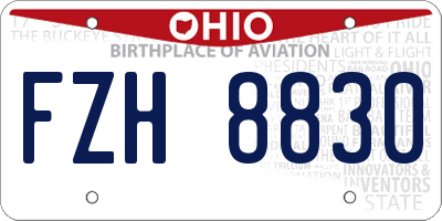 OH license plate FZH8830