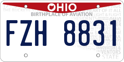 OH license plate FZH8831
