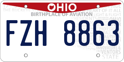 OH license plate FZH8863