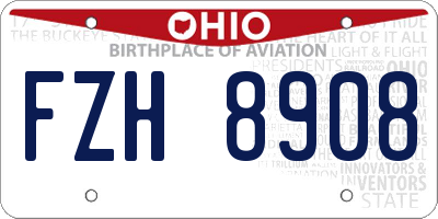OH license plate FZH8908