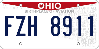 OH license plate FZH8911