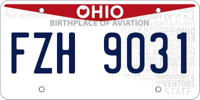 OH license plate FZH9031