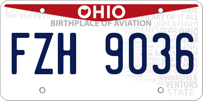 OH license plate FZH9036