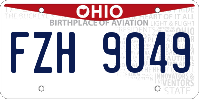OH license plate FZH9049