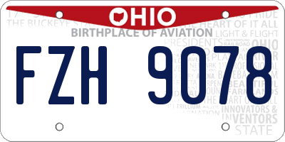 OH license plate FZH9078