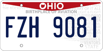 OH license plate FZH9081