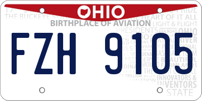 OH license plate FZH9105