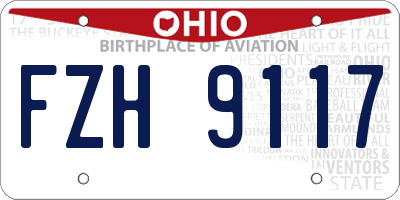OH license plate FZH9117