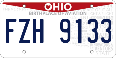 OH license plate FZH9133