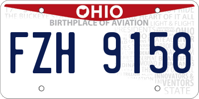 OH license plate FZH9158