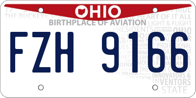 OH license plate FZH9166