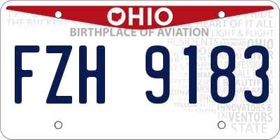 OH license plate FZH9183