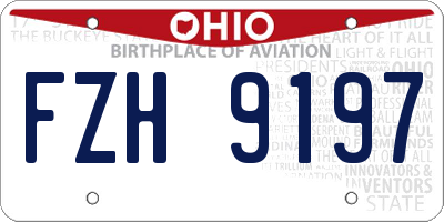 OH license plate FZH9197
