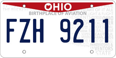 OH license plate FZH9211