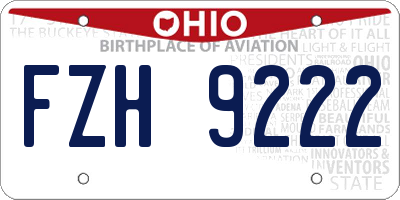 OH license plate FZH9222