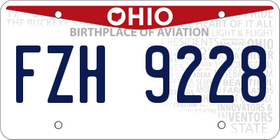 OH license plate FZH9228