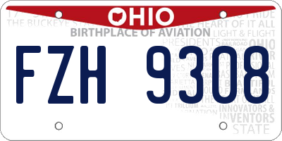 OH license plate FZH9308