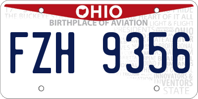 OH license plate FZH9356