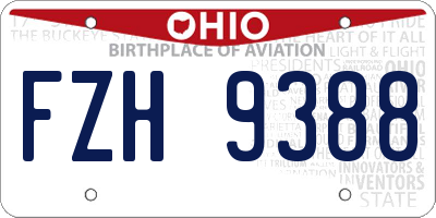 OH license plate FZH9388